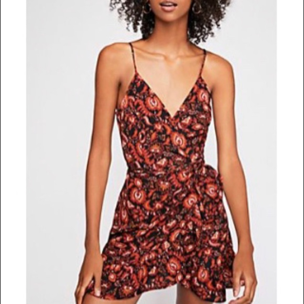 Free People Printed Wrap Dress